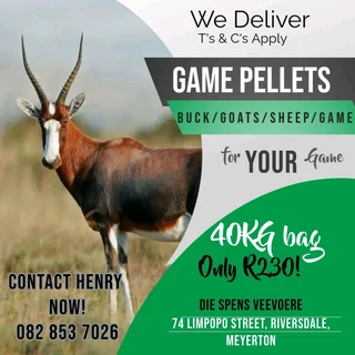 Game Pellets for bucks goats and Sheep 40kg