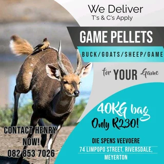 Game Pellets for bucks goats and Sheep 40kg