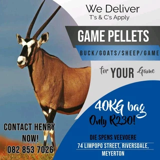 Game Pellets for bucks goats and Sheep 40kg
