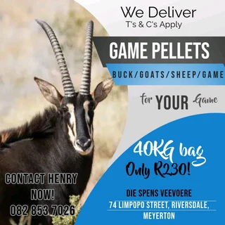 Game Pellets for bucks goats and Sheep 40kg
