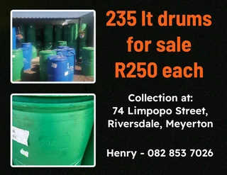 Need Drums For Storing, we have 235LT 200LT and 50LT in stock