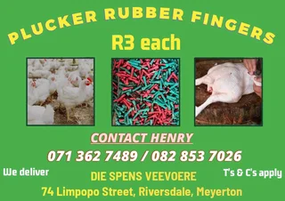 Plucker Rubber Fingers for efficient poultry processing.