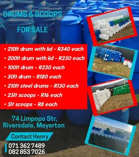 Drums and Scoops for Sale at unbeatable prices