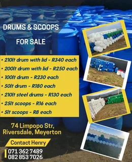 Get Hold of our top-quality drums and Scoops at unbeatable prices