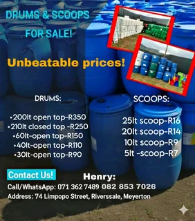 Get your hands on our top-quality drums and Scoops at unbeatable prices