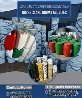 We buy your unwanted buckets and drums all sizes