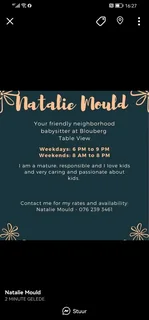 Babysitting in blouberg table view