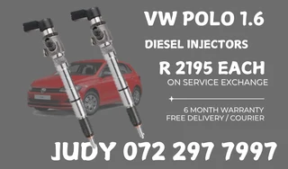 VW Polo 1.6 Diesel Injectors for sale on service exchange or to recon