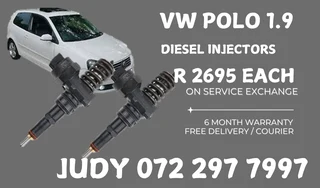 VW Polo 1.9 Diesel Injectors for sale on service exchange or to recon