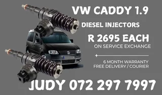 VW Caddy 1.9 Diesel Injectors for sale on service exchange or to recon