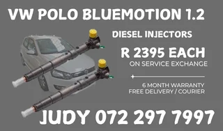 VW Polo Bluemotion Diesel Injectors for sale on service exchange or to recon