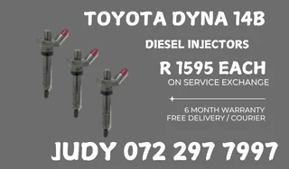 Toyota Dyna 14B Diesel Injectors for sale on service exchange or to recon
