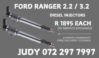 Ford Ranger 2.2 / 3.2 Diesel Injectors for sale on service exchange or to recon