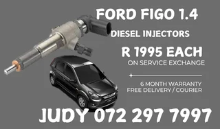 Ford Figo 1.4 Diesel Injectors for sale on service exchange or to recon