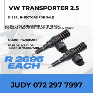 VW Transporter 2.5 Diesel Injectors for sale on service exchange or to recon