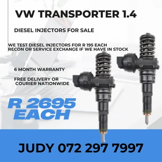 VW Transporter 1.4 Diesel Injectors for sale on service exchange or to recon