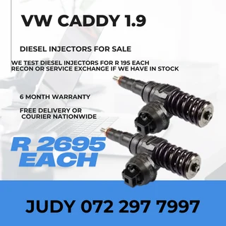 VW Caddy 1.9 Diesel Injectors for sale on service exchange or to recon