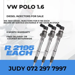 VW Polo 1.6 Diesel Injectors for sale on service exchange or to recon