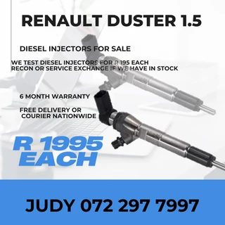 Renault Duster 1.5 Diesel Injectors for sale on service exchange or to recon