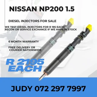 Nissan NP200 1.5 Diesel Injectors for sale on service exchange or to recon