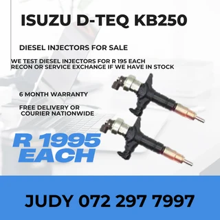 Isuzu D-TEQ KB250 Diesel Injectors for sale on service exchange or to recon