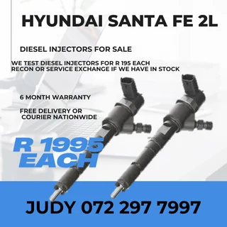 Hyundai Santa FE 2L Diesel Injectors for sale on service exchange or to recon