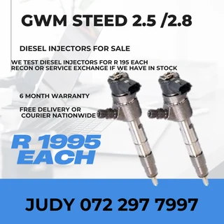 GWM Steed 2.5 / 2.8 Diesel Injectors for sale on service exchange or to recon