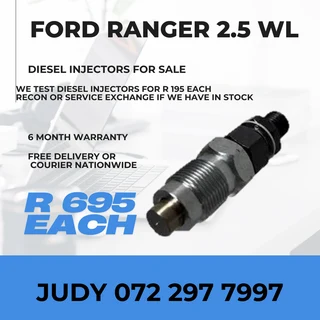 Ford Ranger 2.5 WL Diesel Injectors for sale on service exchange or to recon