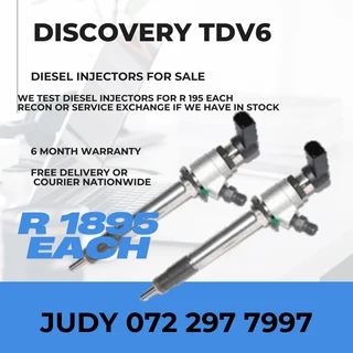 Discovery TDV6 Diesel Injectors for sale on service exchange or to recon
