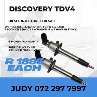Discovery TDV4 Diesel Injectors for sale on service exchange or to recon