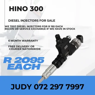 Hino 300 Diesel Injectors for sale on service exchange or to recon