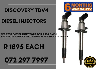 Discovery TDV4 Diesel Injectors for sale on service exchange or to recon