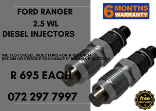 Ford Ranger 2.5 WL Diesel Injectors for sale on service exchange or to recon
