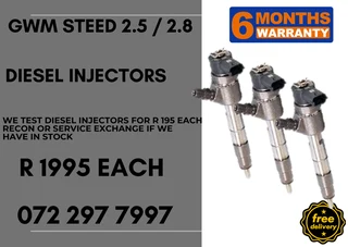 GWM Steed 2.5 / 2.8 Diesel Injectors for sale on service exchange or to recon