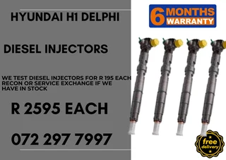 Hyuandai H1 Delphi Diesel Injectors for sale on service exchange or to recon