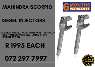 Mahindra scorpio Diesel Injectors for sale on service exchange or to recon