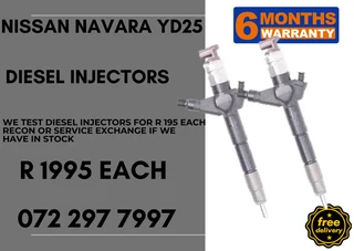 Nissan Navara YD25 Diesel Injectors for sale on service exchange or to recon