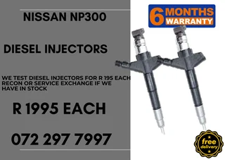 Nissan NP300 Diesel Injectors for sale on service exchange or to recon