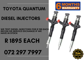 Toyota Quantum Diesel Injectors for sale on service exchange or to recon