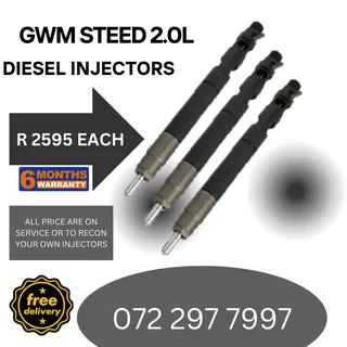 GWM Steed 2.0L Diesel Injectors for sale on service exchange or to recon