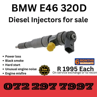 BMW E46 320D Diesel Injectors for sale on service exchange or to recon