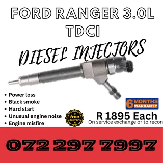 Ford Ranger 3.0L TDCI Diesel Injectors for sale on service exchange or to recon