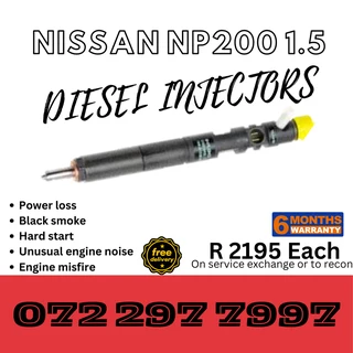 Nissan NP200 1.5 Diesel Injectors for sale on service exchange or to recon