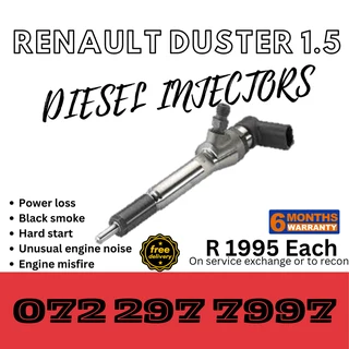 Renault Duster 1.5 Diesel Injectors for sale on service exchange or to recon