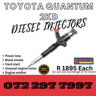 Toyota Quantum 2KD Diesel Injectors for sale on service exchange or to recon