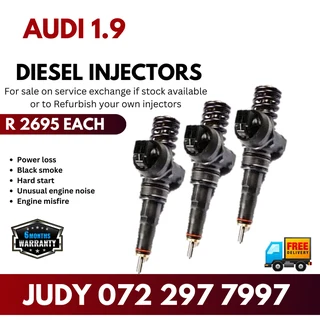 Audi 1.9 Diesel Injectors for sale on service exchange or to recon