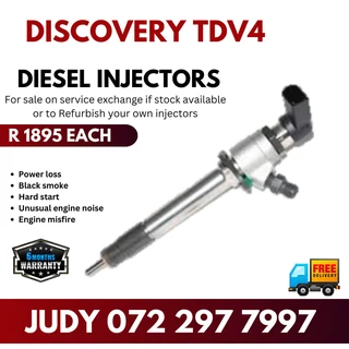 Discovery TDV4 Diesel Injectors for sale on service exchange or to recon