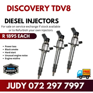 Discovery TDV8 Diesel Injectors for sale on service exchange or to recon