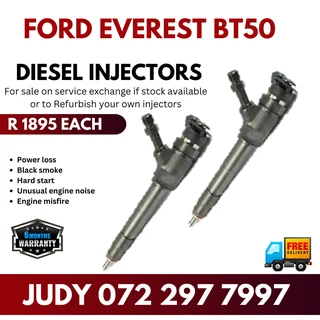 Ford Everest BT50 Diesel Injectors for sale on service exchange or to recon