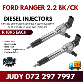 Ford Ranger 2.2 BK / CK Diesel Injectors for sale on service exchange or to recon